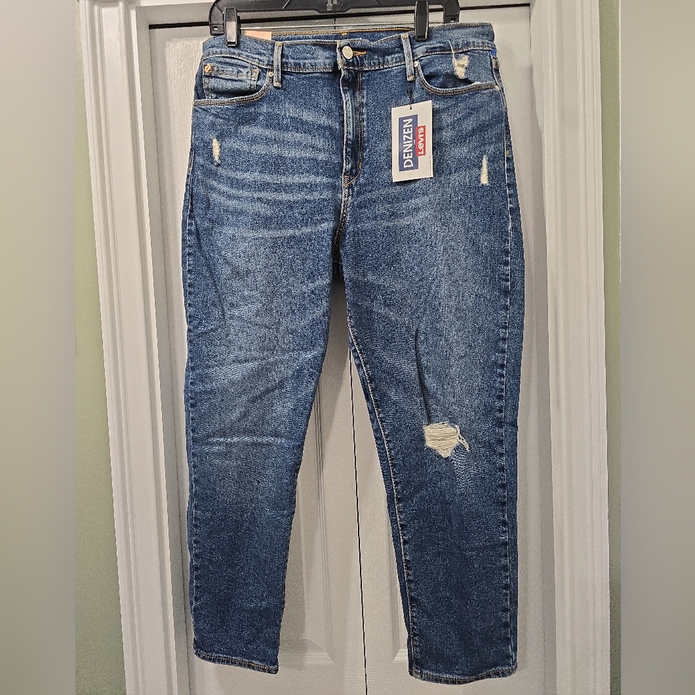 Denizen From Levi’s Womens Size 15 Mom Jeans Distressed Medium Wash Denim NWT